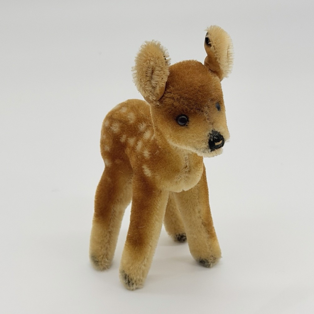 Vintage Steiff Fawn Deer 8" Standing Spotted Plush No Tags Germany